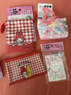 巾着　バッグチャーム　ポーチ　ミラー　サンリオ 50周年記念 マイメロ　赤メロ