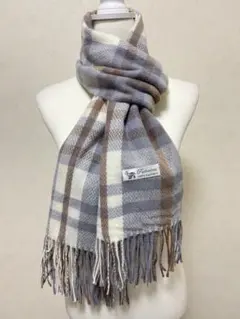 100%パシュミナカシミヤ 大判ストール／チェック柄/軽量•あたたかい冬用
