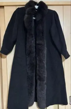 SOLEIL 三陽商会 アンゴラ ウール フォックス コート ブラック サイズM SOLEIL 三陽商会 アンゴラ ウール フォックス コート ブラック サイズM