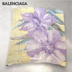 BALENCIAGA バレンシアガ シフォン シルクスカーフ 花柄 大判のサムネイル