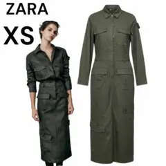 ZARA】ミリタリーカバーオール グリーン 大きめサイズ オールインワン 