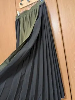 フレアロングパンツ オリーブグリーン ブラック