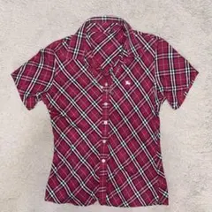 BURBERRY　半袖シャツ　チェック　赤 Y2K 海外ギャル