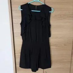 ZARA BASIC ノースリーブ オールインワン ブラック Sのサムネイル