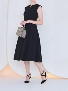 滝沢真紀子着用✨ADORE アドーア サマーワンピース 黒 リネン混 フレア
