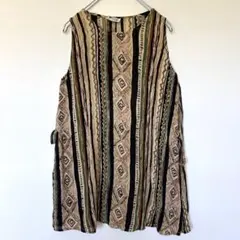Dixieme◇エスニック調　ノースリーブ　チュニック　古着　レトロ　デザインのサムネイル