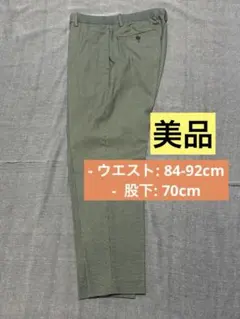秋冬用　ユニクロ【L】メンズ スラックス 千鳥格子柄 グレー