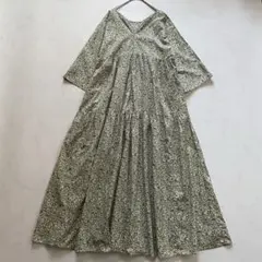 美品　Pearls　前後2way マタニティロングワンピース　授乳服