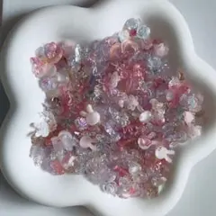 【50個】ピンクパープル素材mix ネイルパーツ　まとめ売り　デコパーツ　量産型