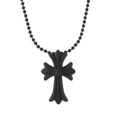 十字架ネックレス　黒　ラバー　シリコン Chrome Hearts風