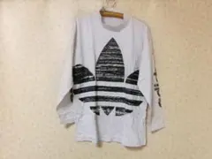 104146　アディダス　ハイネックロンT　三つ葉　グレー　M-L