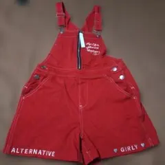 ALGY レッド オーバーオール ショートパンツ 160