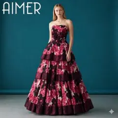 AIMER エメ 高級 2way ロングドレス 演奏会 リボン 花柄 ピンク - メルカリ