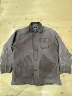 【希少】OLD GAP ハンティングジャケット　カバーオール　襟レザー