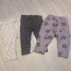 GU　H&M　花柄ベビーレギンス3枚セット
