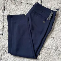 A19207 極美品 ブリーフィングゴルフ ポリ100 メンズロングパンツ 紺M