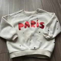 ZARA ロゴトレーナー クリーム色