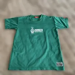 PEANUTS スヌーピー バスケットボール Tシャツ　XS　グリーン　半袖