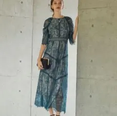 ショルダーギャザーラッセルレースワンピース