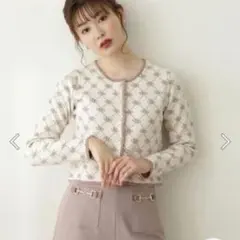 ロゴジャガードカーディガン＆フロントポケットパンツのサムネイル