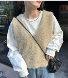 CIAOPANIC TYPY ミックスフェザーヤーンクロップド丈ベスト　春