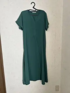 Cite Conforto 半袖グリーンロングワンピース Mサイズ