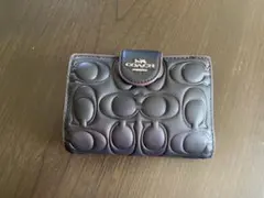 COACH エンボス加工 ブラック 二つ折り財布