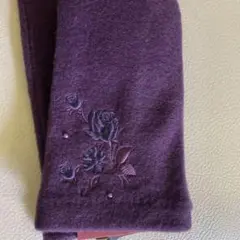新品　手袋　パープル　花柄　薔薇柄　5本指　トモクニ
