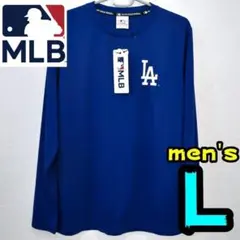 【新品】ドジャース　ロンT　L　メンズ　MLB公式　青　LA　サラサラ