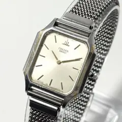 新品電池】 セイコー クレドール シルバー文字盤 9300-5340 スクエア