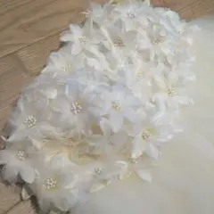 アイボリー フラワー ウェディングドレス