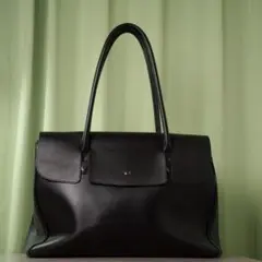 多機能 レザートートバッグ ブラック A4 PC収納可 ビジネス メンズ