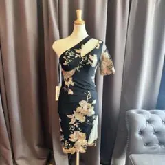 K2366新品 LoveRich キャバドレス F ブラックワンショ 刺繍レース