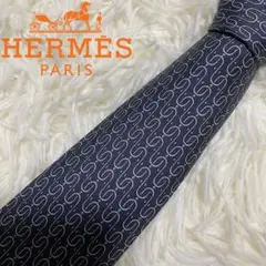 HERMES エルメス ネクタイ シルク 結婚式 スーツ 総柄 ネイビーのサムネイル