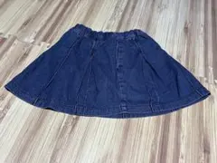 GU デニムプリーツミニスカート スカパン パンツスカート キュロット ジーユー