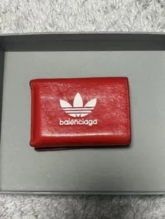 未使用級✨バレンシアガ×アディダス コラボ 三つ折り財布 レザー 本革 