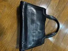 ブラック リザード風 ハンドバッグ 上品 きれいめ 大人バッグ 通勤