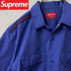 【激レア】SUPREME シュプリーム　ワークシャツ　完売モデル　半袖　ネイビーのサムネイル