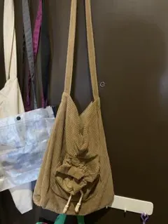 コーデュロイショルダーバッグ ベージュ