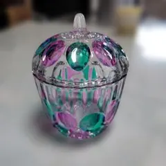 カラフルドットのガラスキャニスター