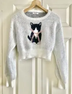 NICE CLAUP アソートニット 猫　リボン　タグ付未使用