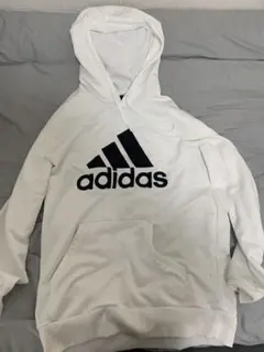 adidas ホワイト フード付きスウェット