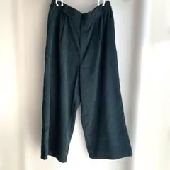 4L コーデュロイ　ダークグリーン コーデュロイ ガウチョパンツ　大きい