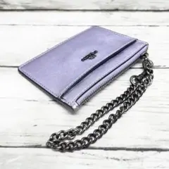 コーチ COACH コインケース パープル パスケース付き レザー