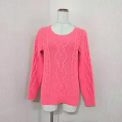 GAP ケーブル編みニット ラウンドネックセーター ピンク系 ヴィンテージ感 S