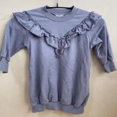 branhes ライトグレー 七分袖 フリル付き 100 パープル　紫