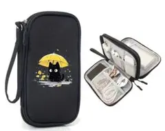 ラス１☆１６日まで値下げ中♥黒猫イラストのマルチケース♥ブラック