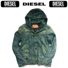 ディーゼル 高級ヴィンテージデニムシルクウールブランケットフーデッドジャケット