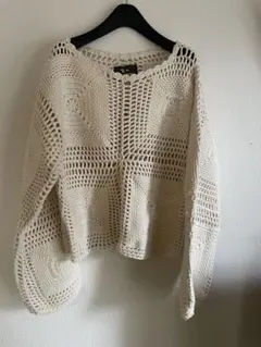 RH Vintage ロンハーマンヴィンテージ／白コットンクロシェ編みニット綿のサムネイル