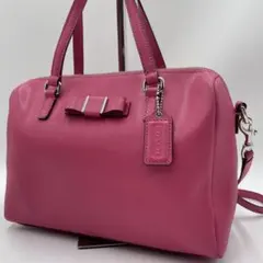 美品 COACH ショルダーバッグ レザー ピンク 2way
